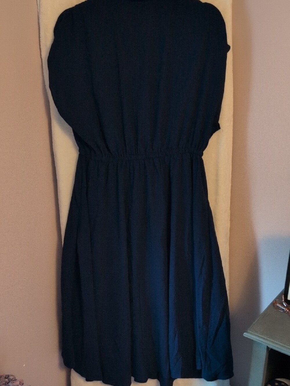 torrid Navy Button-Front Drawstring Midi Dress - Picture 6 of 8